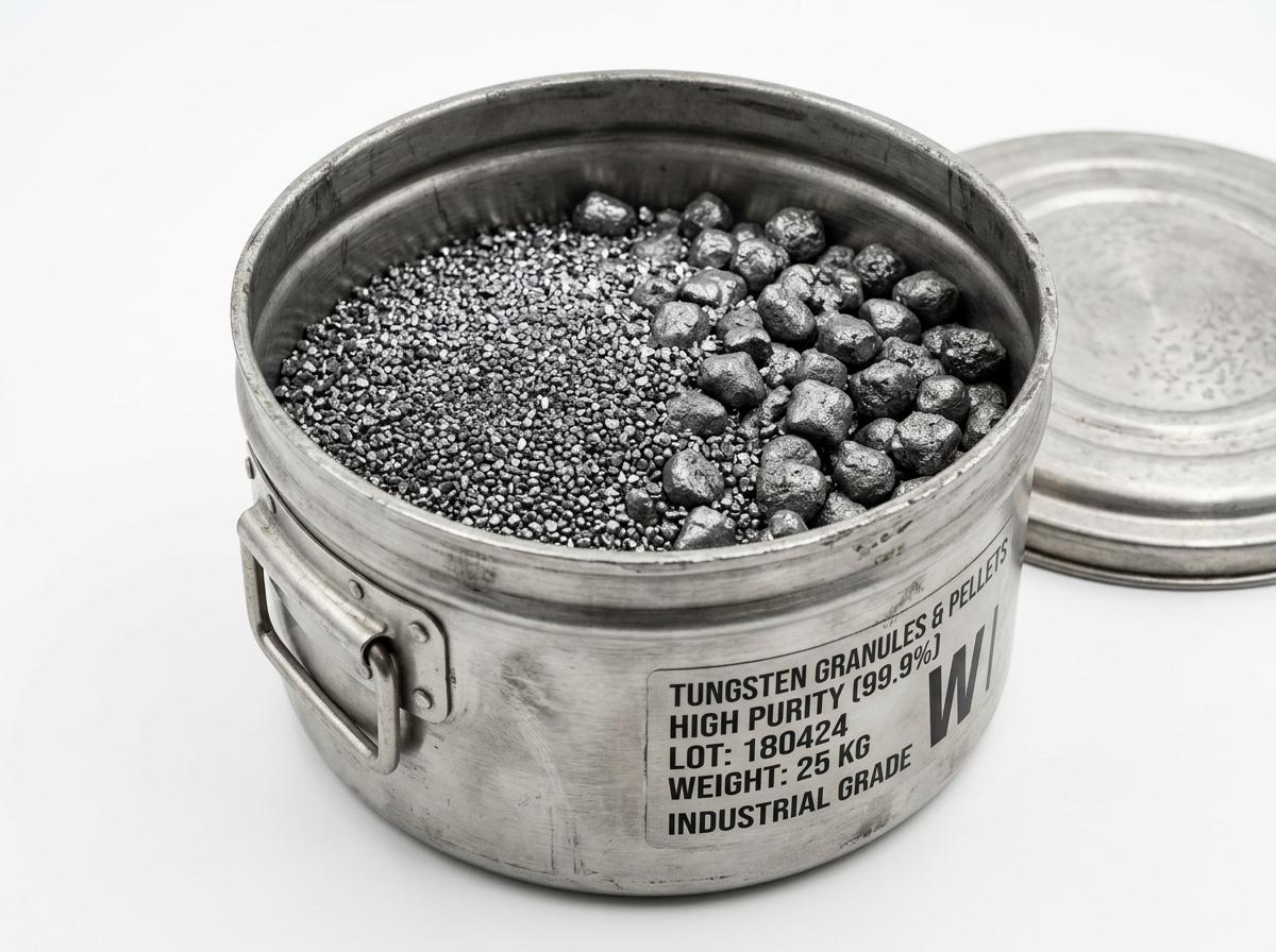 Tungsten granules and pellets